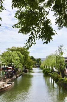 倉敷川の風景 倉敷,観光,倉敷美観地区の写真素材