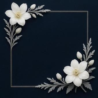 雪の花と銀の枠 雪の花と銀の枠の写真