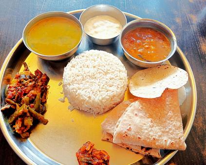 ネパール料理 ダルバート ネパール料理 ダルバート ネパール料理,ダルバート,ネワール料理の写真素材