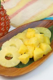 パイナップル パイナップル パイナップル,カットパイン,カットフルーツの写真素材