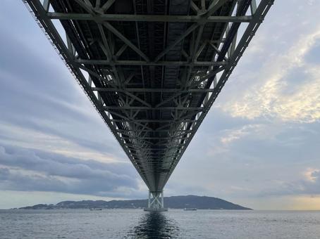 明石海峡大橋 明石海峡大橋 明石海峡大橋,吊り橋,舞子の写真素材