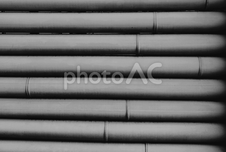 竹垣（白黒） 竹垣,ブラインド,日よけの写真素材