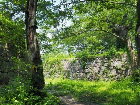 夏の景色2 夏の景色2 石垣,石積み,夏の写真素材