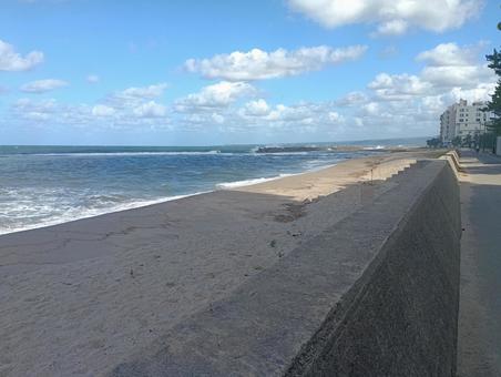 皆生温泉の海岸線 皆生温泉の海岸線 海岸,砂浜,波の写真素材