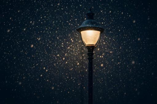 雪と街灯の夜 雪と街灯の夜の写真