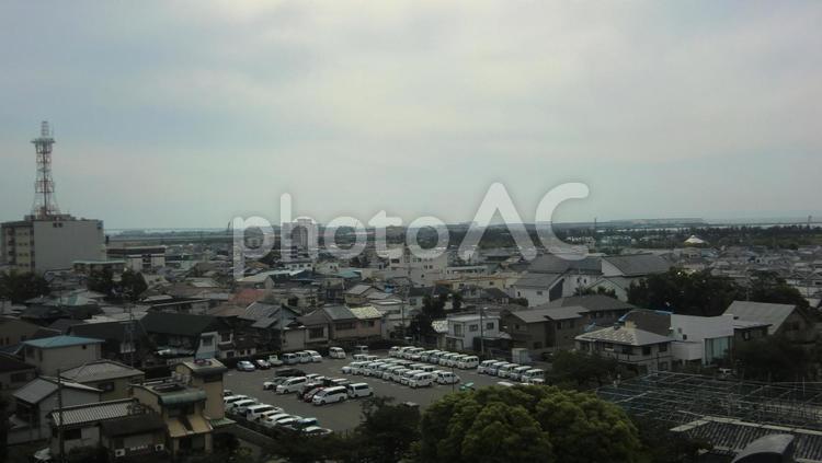 岸和田城天守閣より関空方面 岸和田,岸和田城,岸和田市の写真素材
