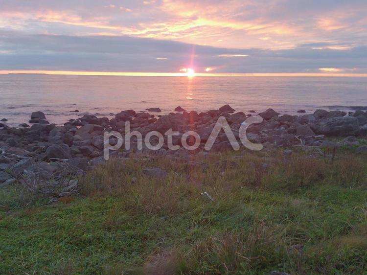 海と夕日 海,夕日,空の写真素材