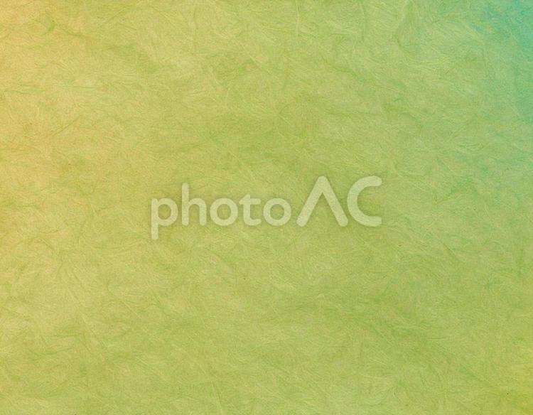 グリーングラデーションの和紙背景素材 和紙,手漉き,紙の写真素材