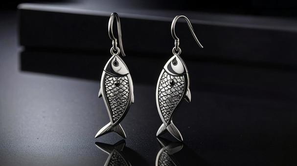 イヤリング 銀魚2 イヤリング 銀魚2の写真