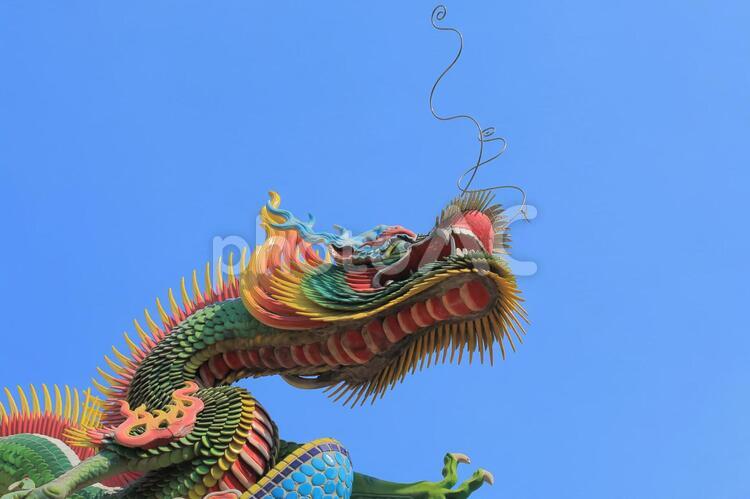 台湾　台中市の楽成宮の龍 海外,外国,アジアの写真素材