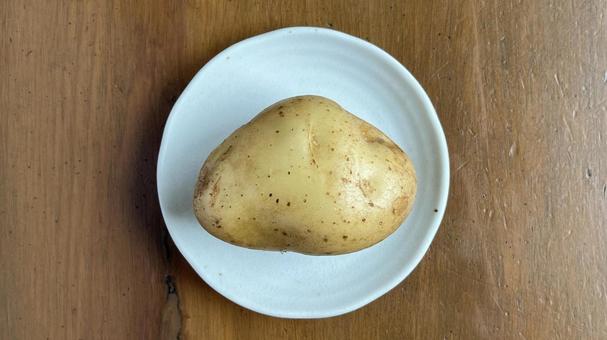 じゃがいも1こ(真俯瞰) じゃがいも1こ(真俯瞰)の写真