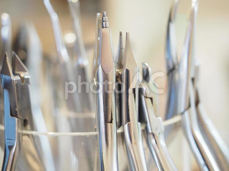 歯の矯正で使うインスツルメント 矯正,歯科,歯医者の写真素材