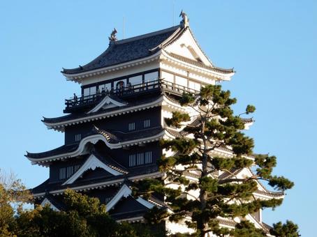 【風景写真】福山城が見える風景 福山城,天守閣,天守の写真素材