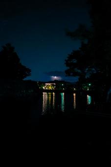 【島根】松江城の夜景の写真