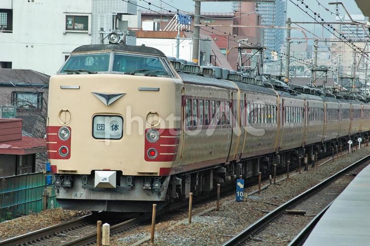 485系　特急電車 鉄道,電車,線路の写真素材