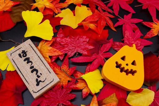 紅葉背景にハロウィンイメージ 紅葉背景にハロウィンイメージ 秋,紅葉,ハロウィンの写真素材