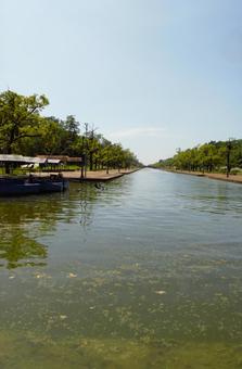 ルンビニ園の運河　ネパール　3 運河,ルンビニ,ネパールの写真素材