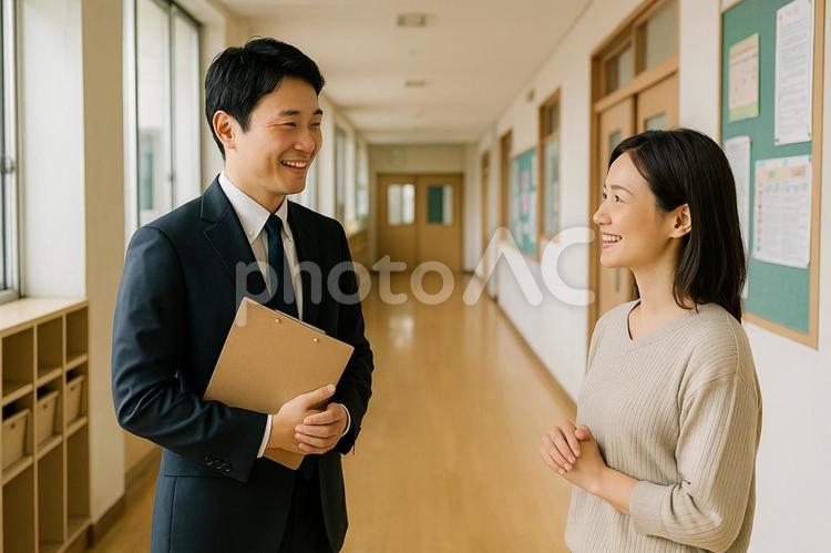 担任と保護者の面談風景 教師,面談,保護者の写真素材