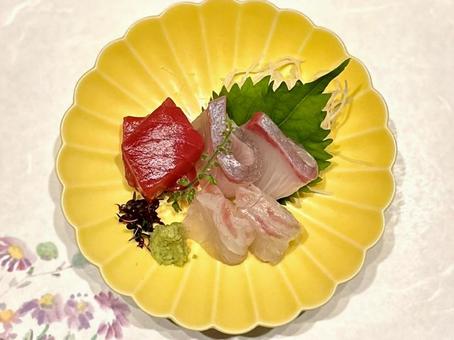 鮮魚３種盛り合せ 鮮魚３種盛り合せ,刺身,本マグロの写真素材