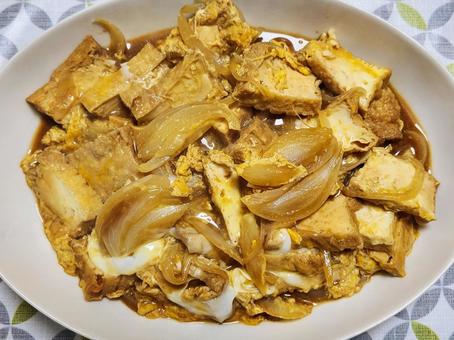 Photo, deep-fried tofu, egyptians, onion, 