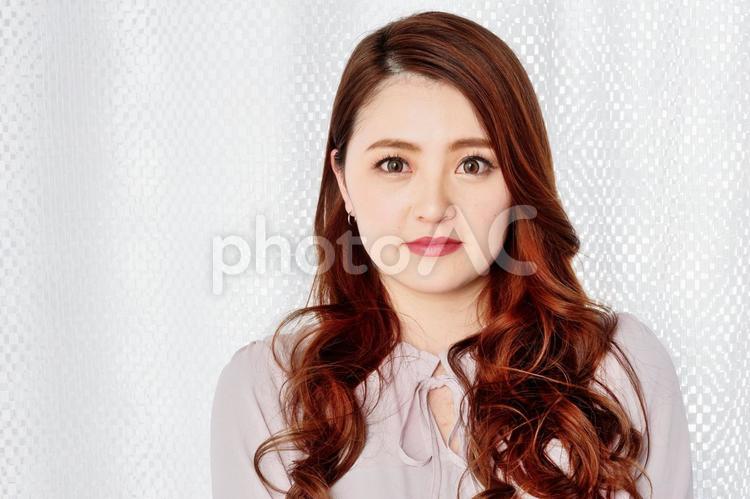 派手目なメークをした日本人女性30 女性,日本人,アジア人の写真素材