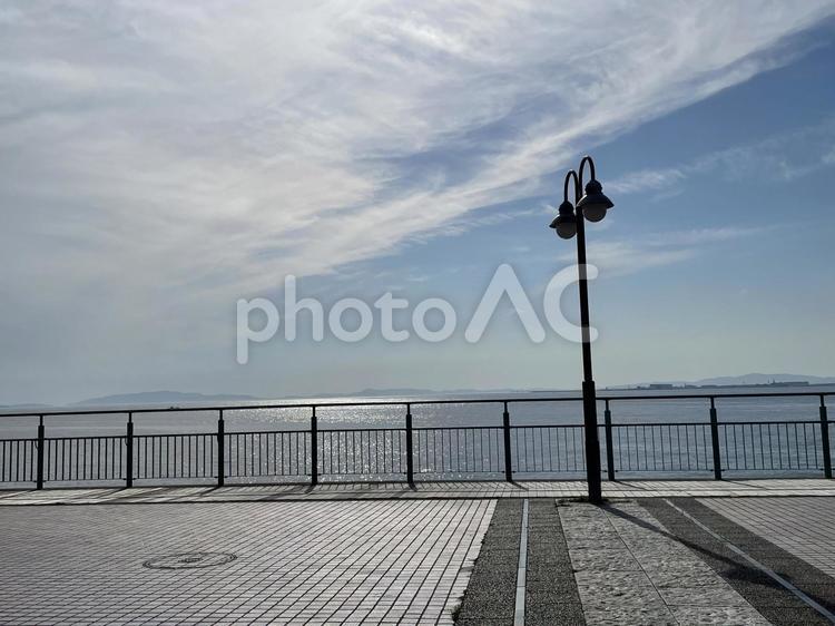 海が見える公園 海,公園,りんくう公園の写真素材