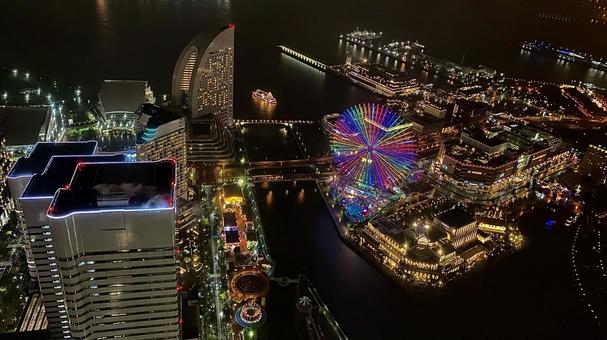 横浜の夜景 横浜の夜景 夜景,横浜,ランドマークタワーの写真素材