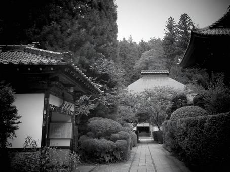 長野県-安楽寺-本堂と鐘楼-白黒 長野県-安楽寺-本堂と鐘楼-白黒の写真