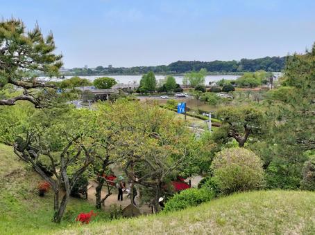 偕楽園の仙奕台から千波湖を遠望 偕楽園の仙奕台から千波湖を遠望 偕楽園,仙奕台,千波湖の写真素材