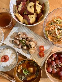 しそ豚マヨポン定食 しそ豚マヨポン定食 ご飯,夜ごはん,晩ごはんの写真素材