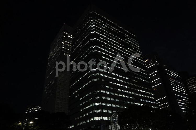 新宿の街並み　夜景  ビル群,新宿,街並みの写真素材
