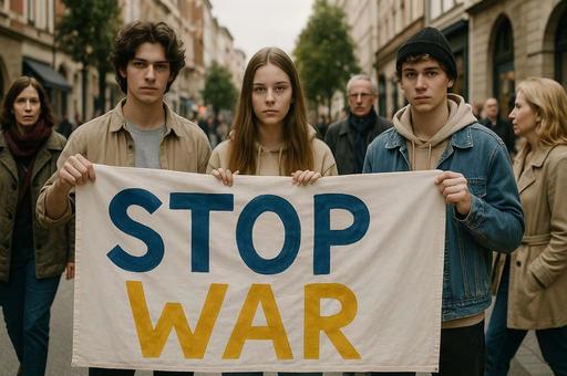 STOPWARを訴える若者たち STOPWARを訴える若者たちの写真