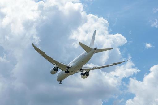 夏空の下、福岡空港に着陸 夏空の下、福岡空港に着陸の写真