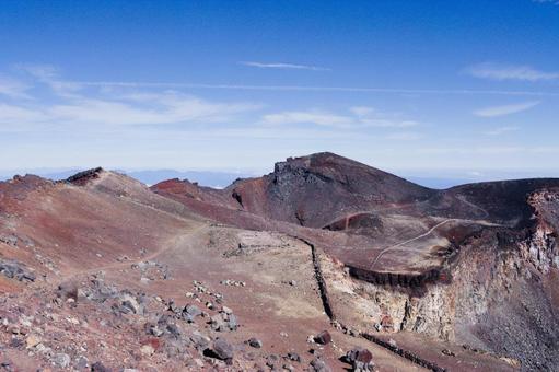 富士山頂上のトレッキングルート 富士山,山頂,頂上の写真素材