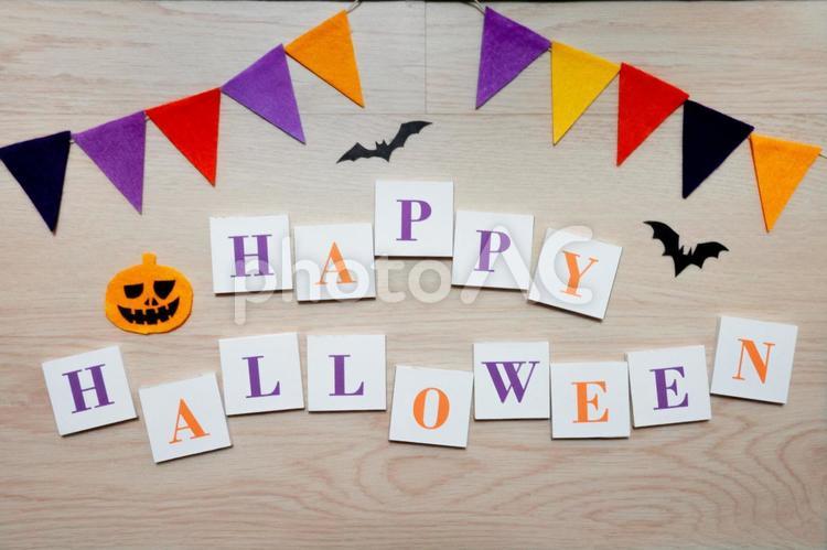 木目背景のハロウィンデザイン ハロウィン,ジャックオランタン,万聖節前夜の写真素材
