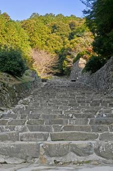 滋賀・近江八幡市 安土城 大手道 大手道,城,石垣の写真素材