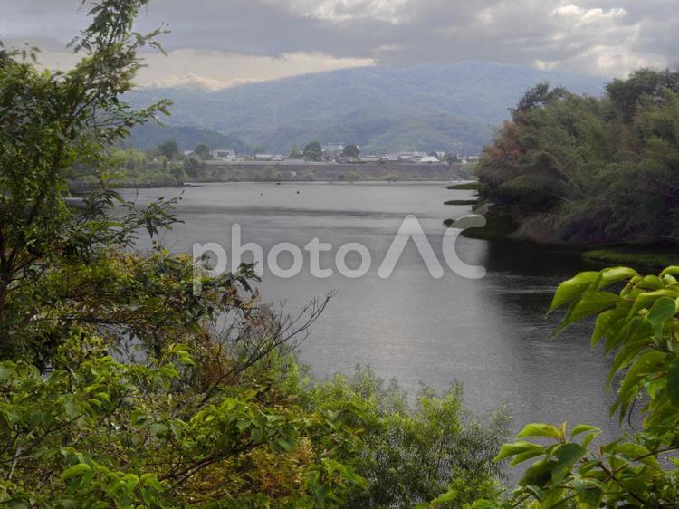 堰き止められた川 水域,自然,風景の写真素材