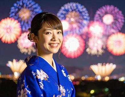 花火大会と彼女の写真