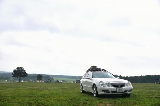 車でキャンプ 車でキャンプ 風景,キャンプ,カーサイドの写真素材