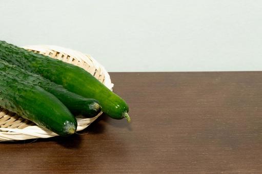 Photo, japanese cucumber (cucumis sativus var. japonica), cucumber, green and yellow vegetables, 