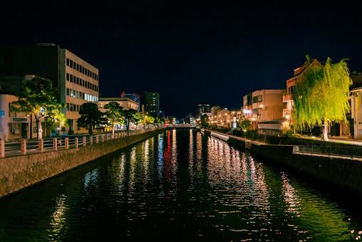 【島根】松江の夜景 島根,松江,夜景の写真素材