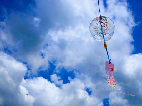 Photo, wind chimes, summer, blue sky, 