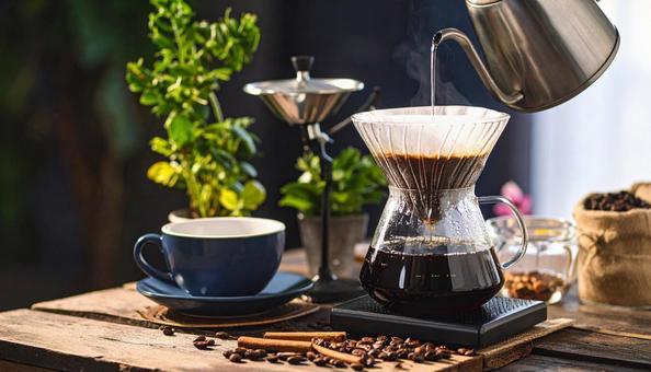 美味しそうなドリップコーヒー 美味しそうなドリップコーヒーの写真