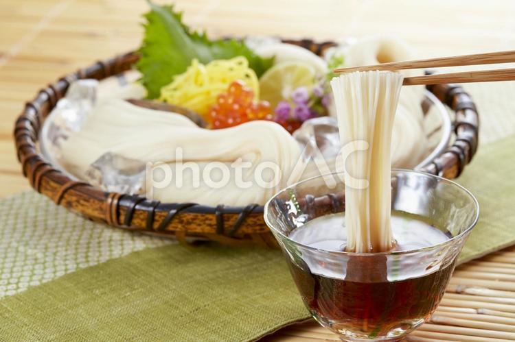 そうめん　はしあげ ソーメン,麺類,そうめんの写真素材