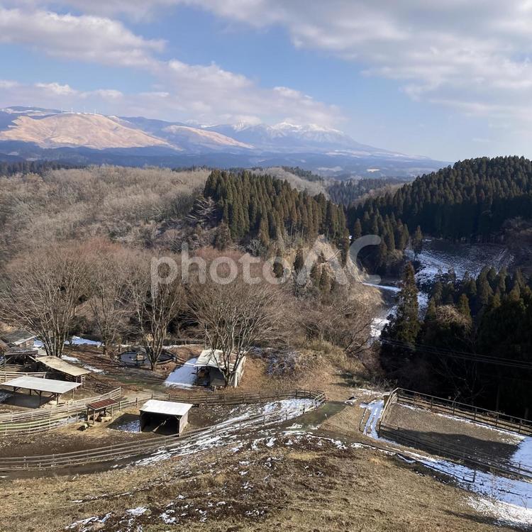 眺望@南小国町赤馬場 眺望,南小国町,自然の写真素材