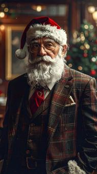 ビジネススーツのサンタクロースクリスマス ビジネススーツのサンタクロースクリスマスの写真