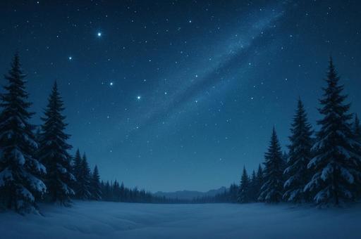 雪山と星空 雪山と星空の写真
