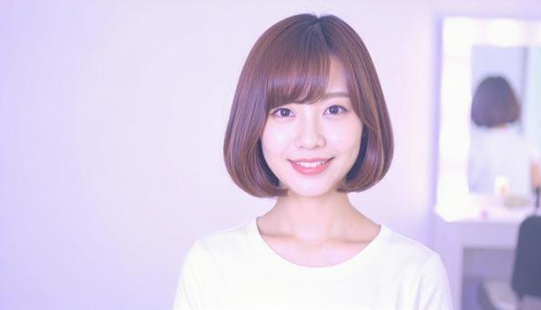 ヘアスタイルモデル：ワンレングスの写真