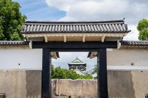 大阪 大阪城 桜門と天守閣 大阪 大阪城 桜門と天守閣 大阪城,オオサカ,城の写真素材