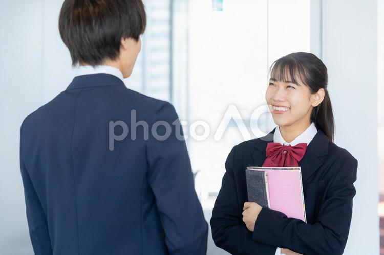 学校で勉強をする男女の高校生 教育,塾,勉強の写真素材